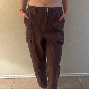 pacsun brown fitted cargo pants